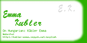 emma kubler business card