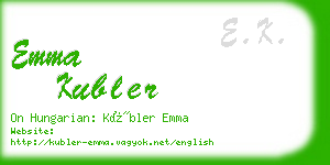 emma kubler business card